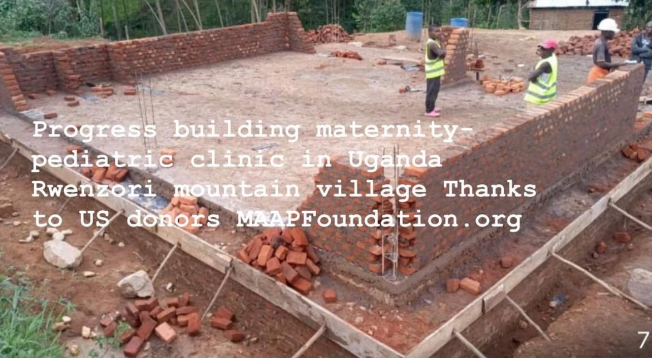 progress building maternity-pediatric clinic in uganda.