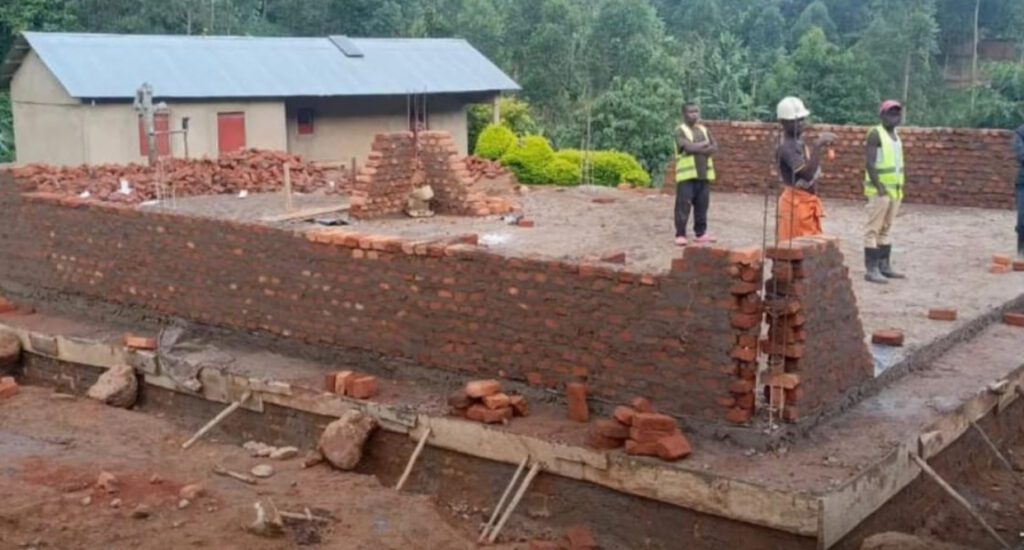 Construction of walls of the Sheehan clinic