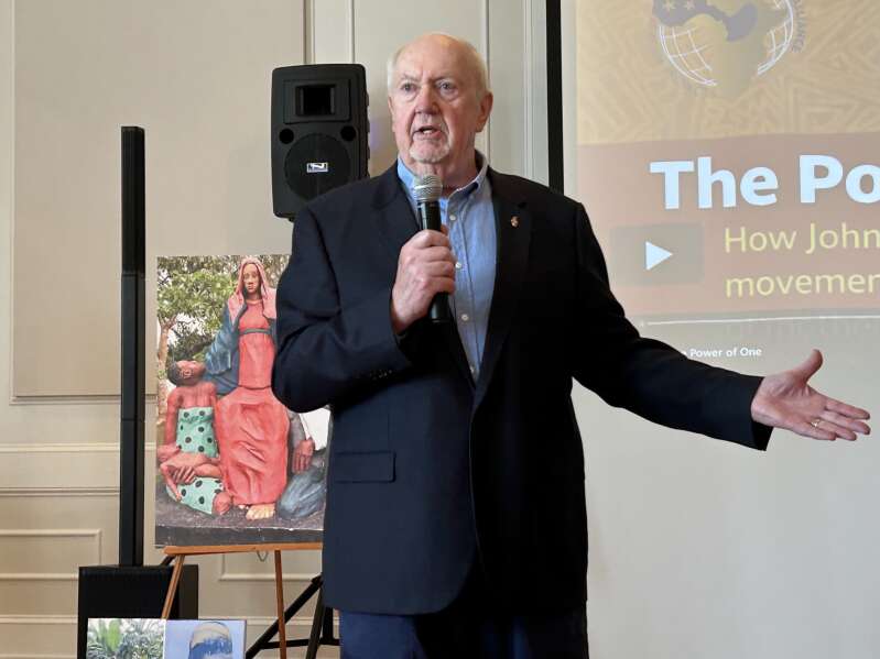 Deacon Don presenting at the Celebration brunch